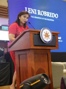 Vice President Robredo delivers her speech at the 11th National Education Summit